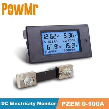 PZEM 0-100A 4-w-1 Monitor Zużycia Energii elektrycznej Prądu Stałego LCD-cyfrowy Woltomierz Amperomierz Prądu Moc Energii Multimetr Panel Tester Miernik