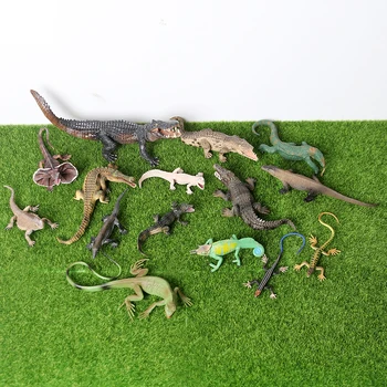 Realistyczna Jaszczurka, smok komodo, krokodyl, Kameleon, Płazy, Zabawki, Modele Zwierząt, Figurki do Kolekcji, Naukowe, zabawki Edukacyjne