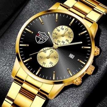 reloj hombre Męskie Zegarki dla Mężczyzn ze Stali Nierdzewnej Zegarek Kwarcowy Kalendarz Świecące Zegarki Męskie Biznesowe Zegarek montre homme