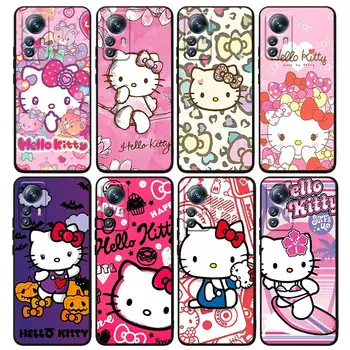 Sanrio Hello Kitty Słodkie Etui Do Telefonu Xiaomi Mi 12T 12S 12X 12 11 11T 11i 10T 10 Pro Lite Ultra 5G Miękki Futerał Czarny Funda