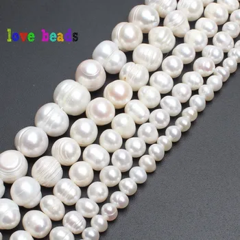 sprzedaż hurtowa Naturalne słodkowodne perły koraliki 4 mm 6 mm 8 mm 9 mm 10 mm 11 mm Białe Perły Okrągłe Koraliki 15 