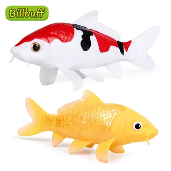 Symulacja Morska Życie Słodkowodne ryby Zwierzęta Modele Zestawy Figurki Karpia Wczesne zabawki Edukacyjne dla dzieci prezent na boże Narodzenie