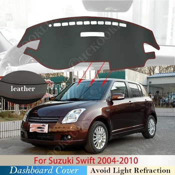 Sztuczna Skóra do Suzuki Swift 2004 ~ 2010 Maruti Sportowy Antypoślizgowa Mata, Podkładka na deskę rozdzielczą, osłona Przeciwsłoneczna, Mata do samochodu 2007 2008 ZD11S ZC31S