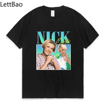 T-shirt w Stylu Lat 90-tych Nick Carter Backstreet Boys dla Mężczyzn i Kobiet, Letnia Bawełniana Koszulka z Krótkim Rękawem, Topy, Uliczne t-shirt w stylu hip-hop