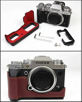 Torba do aparatu Skórzana Połowa Obudowy Zestaw Pokrowiec Fujifilm FUJI X-T4 XT4 Dolny Etui Z Otworem Na Baterię