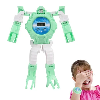Twórczy Robot-Transformator Dla Dzieci Zegar Cyfrowy Kreskówka Sportowy Robot Zegarki Dla Dzieci, Elektryczne, Inteligentne Roboty Zegarki Zabawki Dla Dziewczynek Bo