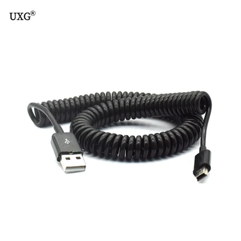 USB 2.0 na MINI USB, Sprężynowy Kabel do Transmisji Danych Spiralny wąż Spiralny 5-pin Adapter Cyfrowe Kable USB Do Ładowania Danych Złącze USB Kabel Ładowarki