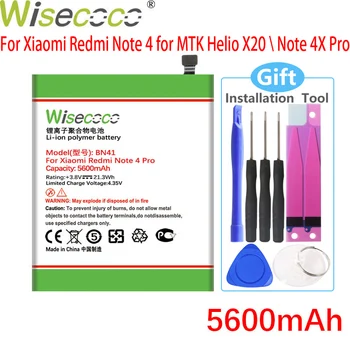 WISECOCO 5600 mah BN41 Bateria Do telefonu Xiaomi Redmi Note 4 Pro W obecności Wysokiej jakości Bateria + Numer do śledzenia