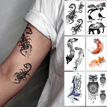 Wodoodporna Tymczasowy Tatuaż Naklejka Skorpion Stereo Czarny Tatuaż Realistyczny Tatuazy Tatuaż Ręka Kobieta Mężczyzna Dziecko Fałszywy Tatuaż