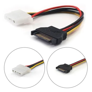 Wysokiej jakości SATA 15-pin złącze Molex IDE 4-Pinowy Kabel Zasilający Kabel-adapter Podwójny Kabel zasilania dysku twardego